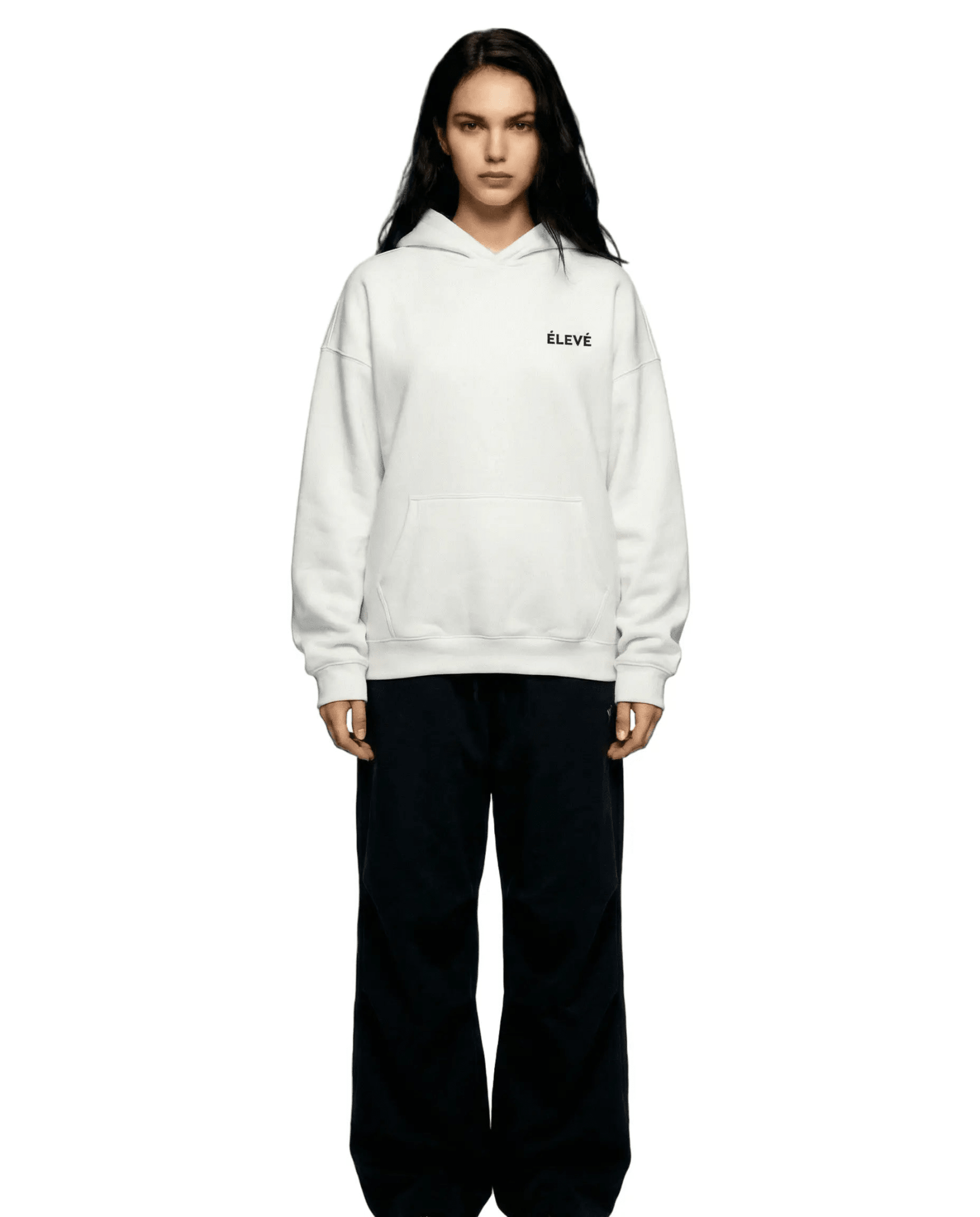 White Prestige Butterfly Hoodie with Oversized Unisex Fit - ELEVE